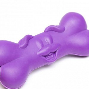 Игрушка жевательная "Кость с улыбкой", TPR, 9 см, фиолетовая