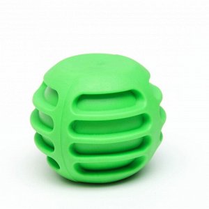 Мяч рифленый "Полосатик", TPR, 6 см, зелёный