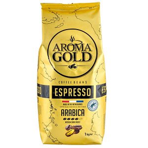 Кофе AROMA GOLD ESPRESSO 1 кг зерно 1 уп.х 8 шт