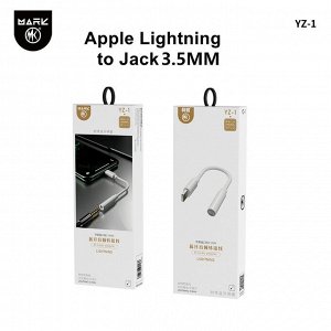 Переходник c 3.5 мм на iOS Lightning белый
