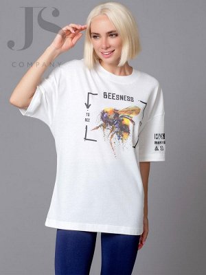 Хлопковая женская футболка свободного силуэта