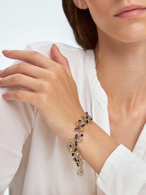 Яркий и нарядный браслет с янтарём «Лаванда»