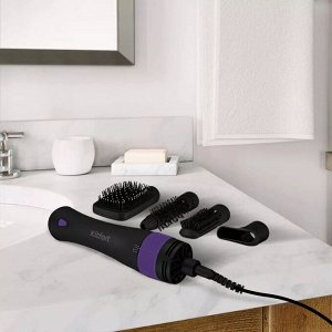 Фен-щетка "4 в 1" КТ-3236-1 черно-фиолетовый
