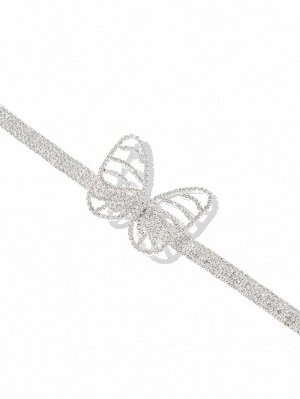 Ожерелье со стразами с бабочкой