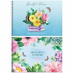 Альбом для рисования 32л., А4, на гребне ArtSpace &quot;Цветы. Beautiful flowers&quot;, эконом