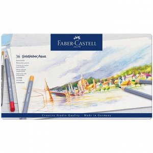 Карандаши акварельные художественные Faber-Castell &quot;Goldfaber Aqua&quot;, 36цв, метал. коробка