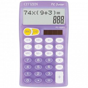 Калькулятор настольный FC-100NPU 10 разрядов, двойное питание, 76*128*17 мм, сиреневый