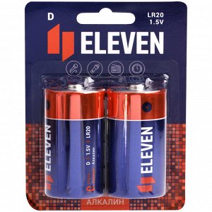 Батарейка Eleven D (LR20) алкалиновая, BC2, 1шт
