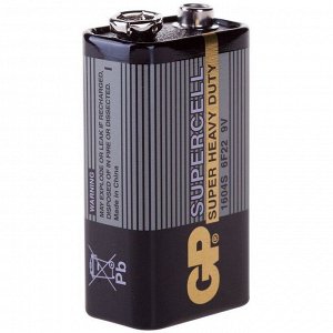 Батарейка GP Supercell MN1604 (6F22) Крона, солевая, OS1, 1шт