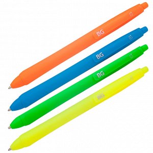 Ручка шариковая автоматическая BG "Velvet" синяя, 1,0мм, пластиковая туба