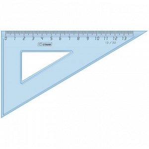 Треугольник 30°, 13см, прозрачный голубой