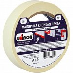 Клейкая лента малярная Unibob, 25мм*50м, инд.упаковка