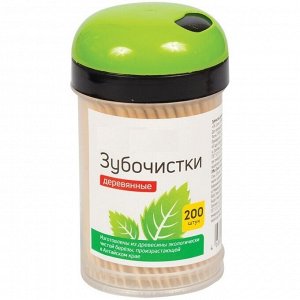 Зубочистки деревянные, 200шт., в баночке