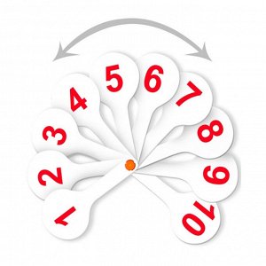 Веер-касса цифр от 1 до 20 прямой и обратный счет