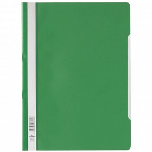 Папка-скоросшиватель пластик. Durable, А4, 180мкм, зеленая с прозр. верхом