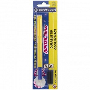 Ручка перьевая Centropen "Jupiter Glitter", 3 картриджа, корпус ассорти, блистер