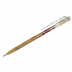 Ручка гелевая Crown "Glitter Metal Jell" золото с блестками, 1,0мм