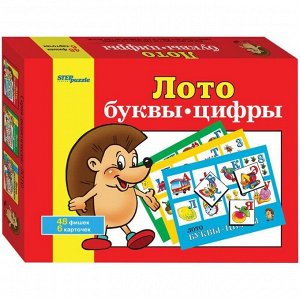 Игра настольная Лото, Step Puzzle "Буквы-цифры", картонная коробка