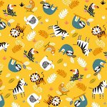 Ткань на отрез вафельное полотно набивное 150 см 3102-4 Мадагаскар цвет желтый