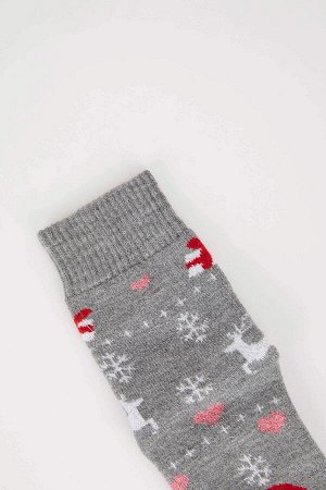 Женские зимние носки из акрилового трикотажа с рождественской тематикой