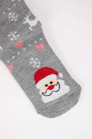 Женские зимние носки из акрилового трикотажа с рождественской тематикой