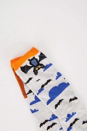 Набор из 2 хлопковых длинных женских носков на тему Хэллоуина