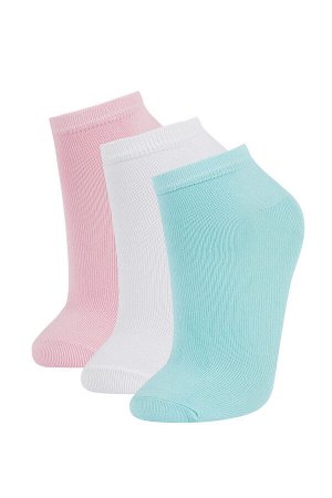 Комплект из 3 пар женских хлопковых носков для пилатеса Defacto Fit