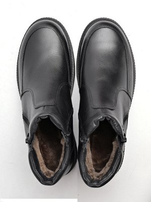Ботинки зимние мужские, черная кожа