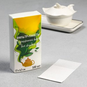 Набор фильтр-пакетов для заваривания чая,  размер 13 х 6,5 см, 100 шт 7150587