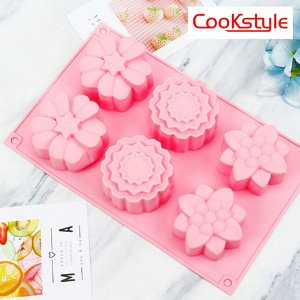 Силиконовая форма для выпечки "CookStyle" Цветы / 6 ячеек