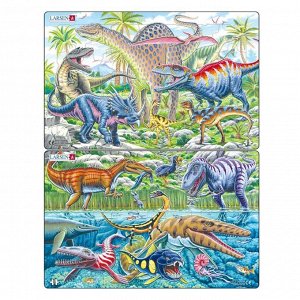 Пазл Larsen «Дикая природа во времена динозавров», 28 элементов, МИКС