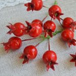 Шиповник красный (декор) искусственный, 5шт