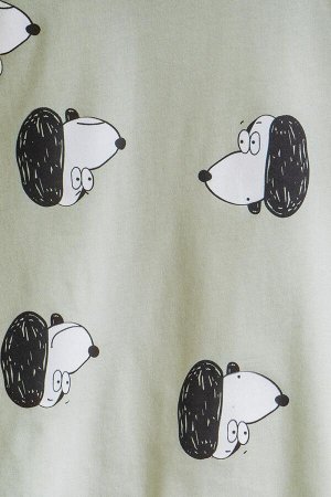Пижама для девочки КБ 2790 темно-оливковый, собачки