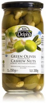 Оливки, фаршированные кешью, в рассоле, DELPHI 350г