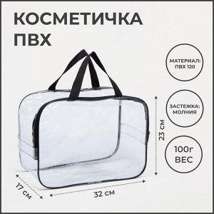 Косметичка на молнии, цвет чёрный