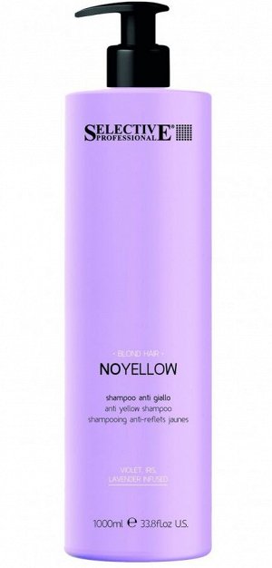 Шампунь для светлых, обесцвеченных и седых волос Selective BLOND HAIR NO YELLOW устранение нежелательных желтых оттенков, 1000мл