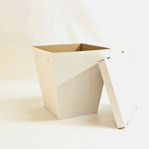 Приморская коробка Крышка для корзины 380*380, средняя, бело-бурая