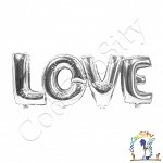 Набор шаров-букв, надпись LOVE, фольгированные, серебро, 1 шт. (30&#039;&#039;/77 см)