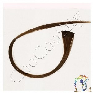 зажим Цветная прядь волос коричневая №9, 50 см