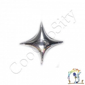 Falali Шар оформительский Звезда четырехконечная, серебро, 1 шт. (10&#039;&#039;/26 см)