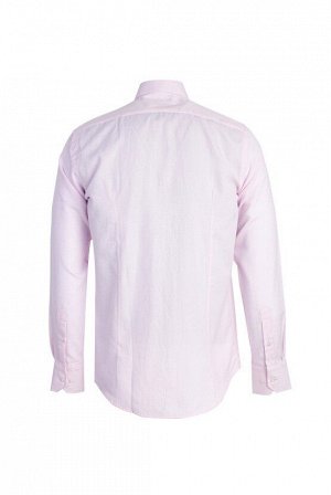 Розовая рубашка узкого кроя с длинным рукавом и рисунком