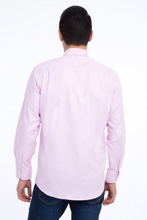 Розовая оксфордская рубашка стандартного кроя с длинным рукавом