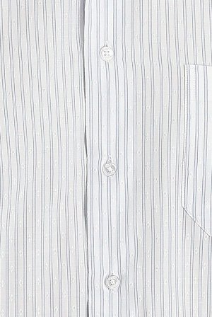 Голубая классическая рубашка в полоску с длинным рукавом