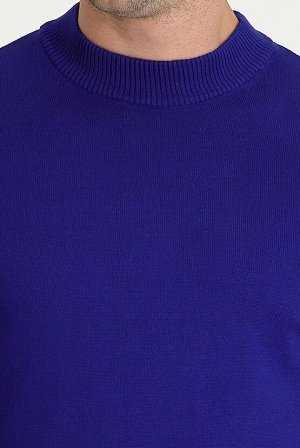 Синий трикотажный свитер Sax с воротником бато классического кроя
