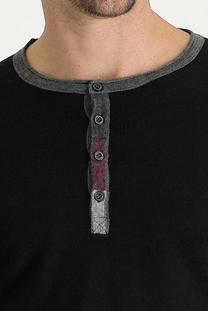 Kiğılı Черный приталенный шерстяной трикотажный свитер с круглым вырезом и узором