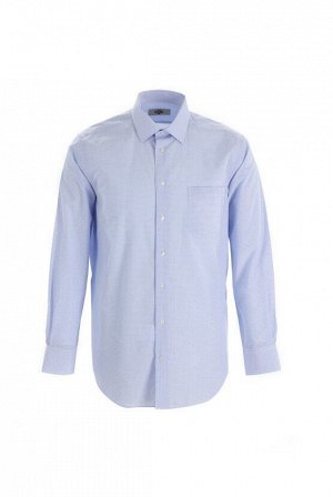 Бледно-голубая рубашка с длинным рукавом в клетку стандартного кроя
