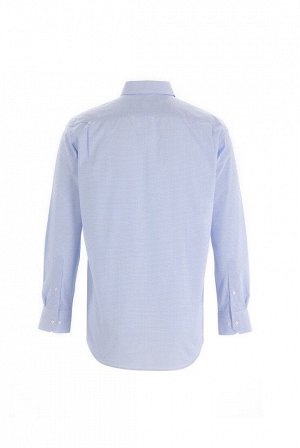 Бледно-голубая рубашка с длинным рукавом в клетку стандартного кроя