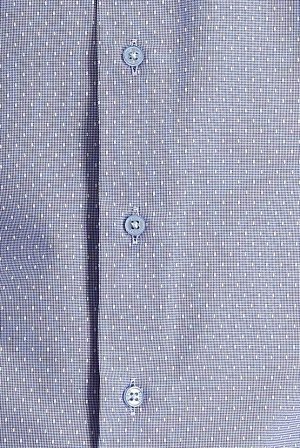 Средняя темно-синяя рубашка узкого кроя с длинными рукавами и рисунком