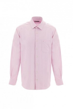 Пудрово-розовая рубашка с длинным рукавом стандартного кроя с рисунком