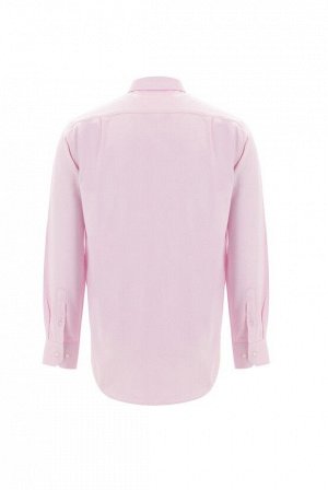 Пудрово-розовая рубашка с длинным рукавом стандартного кроя с рисунком